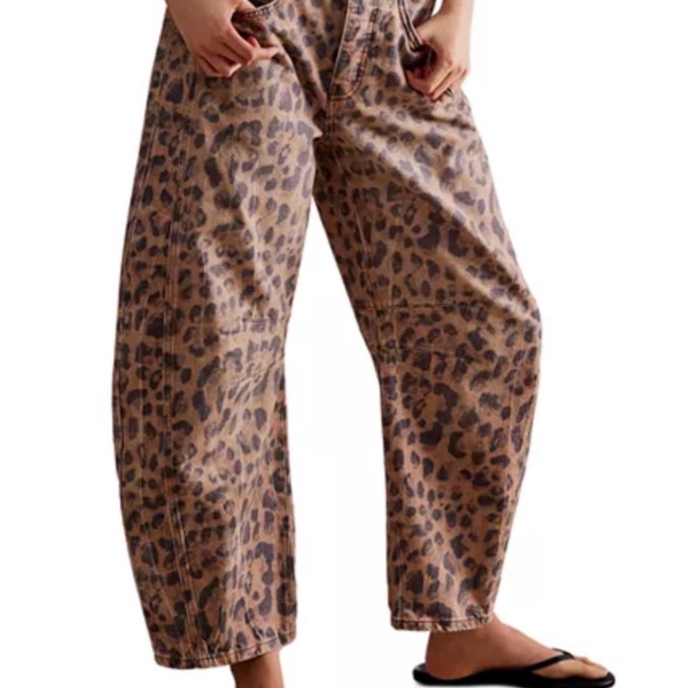 FP Movement by Free People Animal Print barrel Jeans